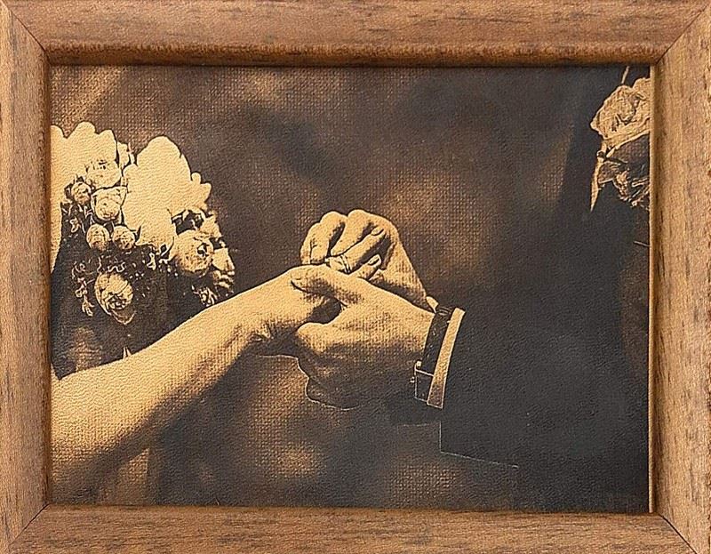 laser engraved picture on real leather laser engraved picture on real leather